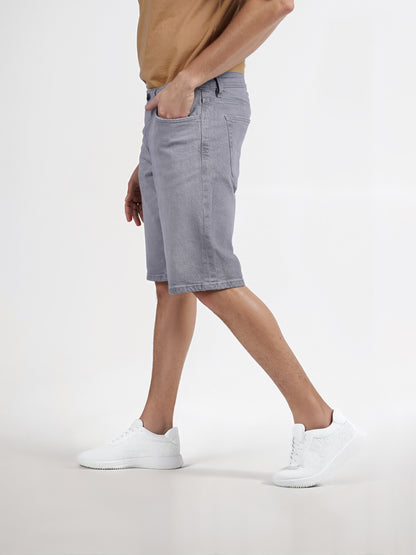 Celio* Cotton Regular Fit Grey Bermuda