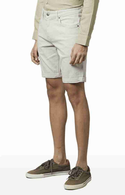 Beige Regular Fit Shorts