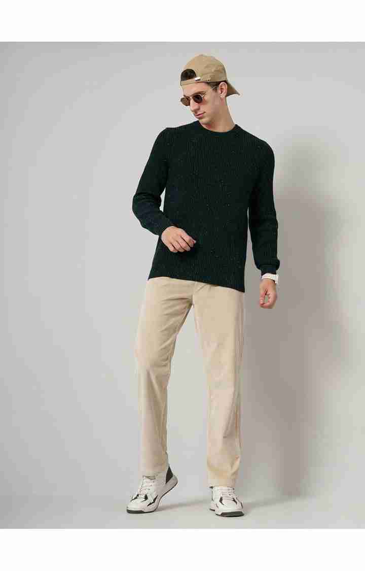 Beige Regular Fit Trousers