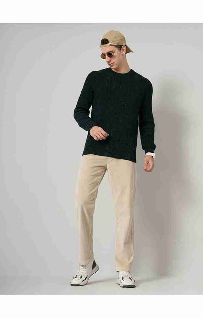 Beige Regular Fit Trousers