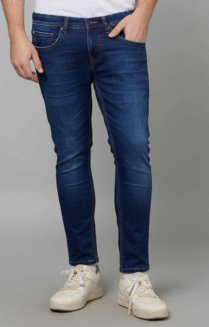 Blue Skinny Ankle Length Jeans