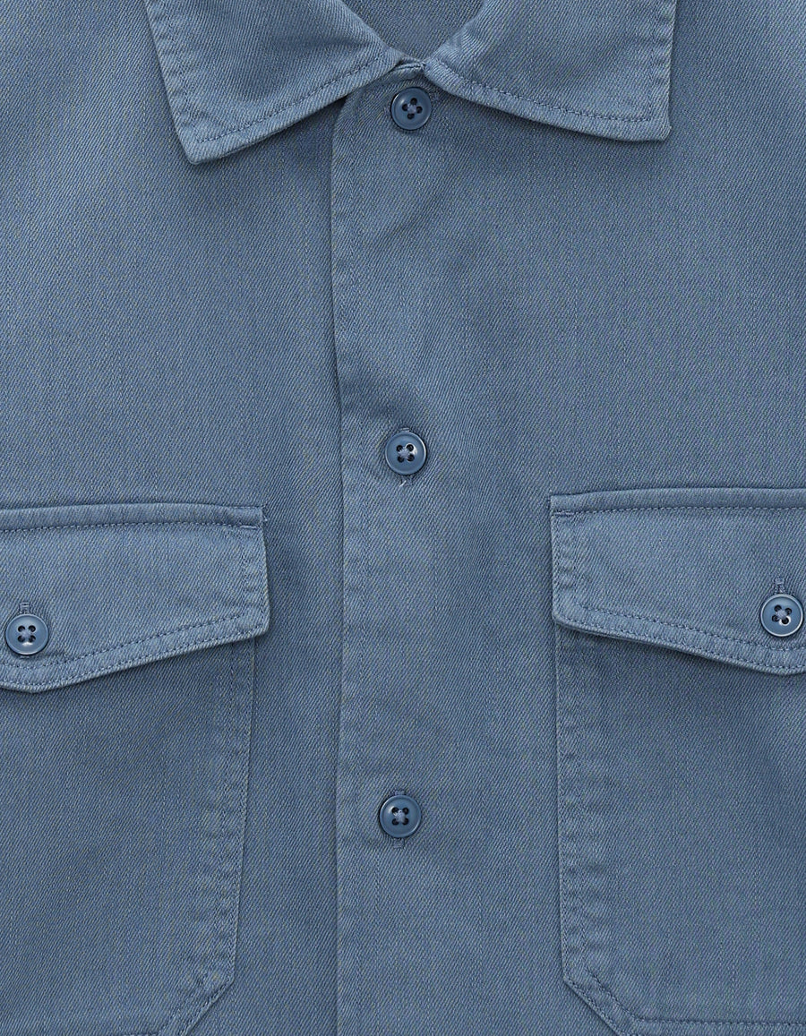 Celio Regular Fit Spread Collar 100% Cotton Shirt - Blue