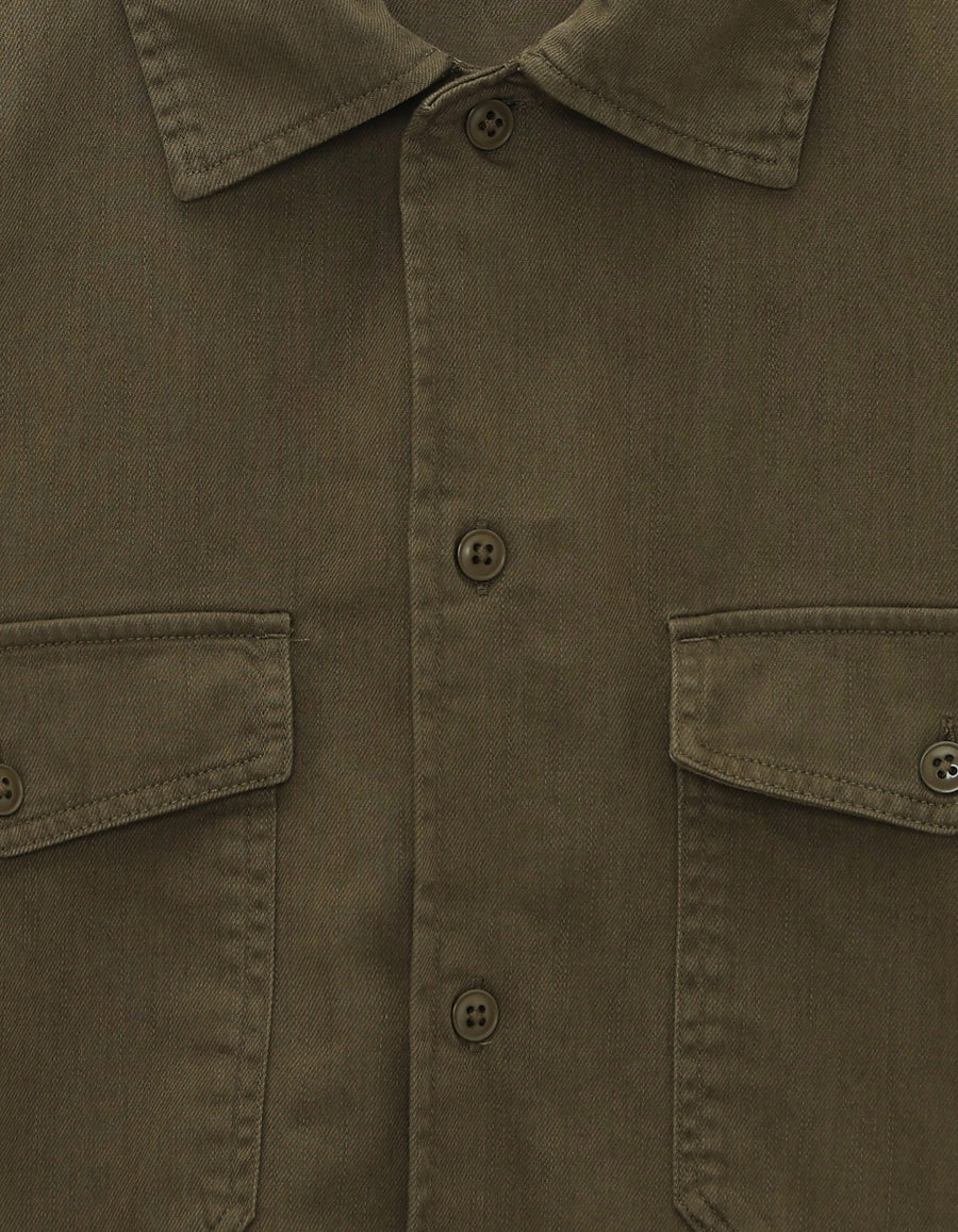 Regular Fit 100% Cotton Spread Collar Shirt - Khaki