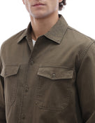 Regular Fit 100% Cotton Spread Collar Shirt - Khaki