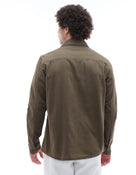 Regular Fit 100% Cotton Spread Collar Shirt - Khaki