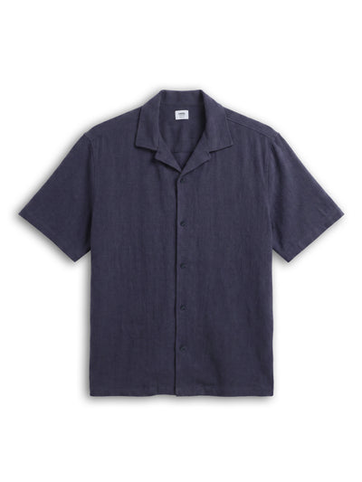 Celio Solid Relaxed Fit Viscose Blend Blue Shirts