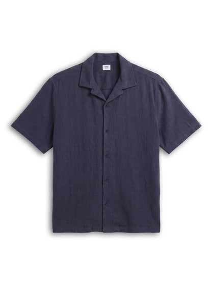 Celio Solid Relaxed Fit Viscose Blend Blue Shirts