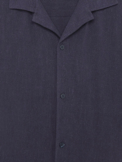 Celio Solid Relaxed Fit Viscose Blend Blue Shirts