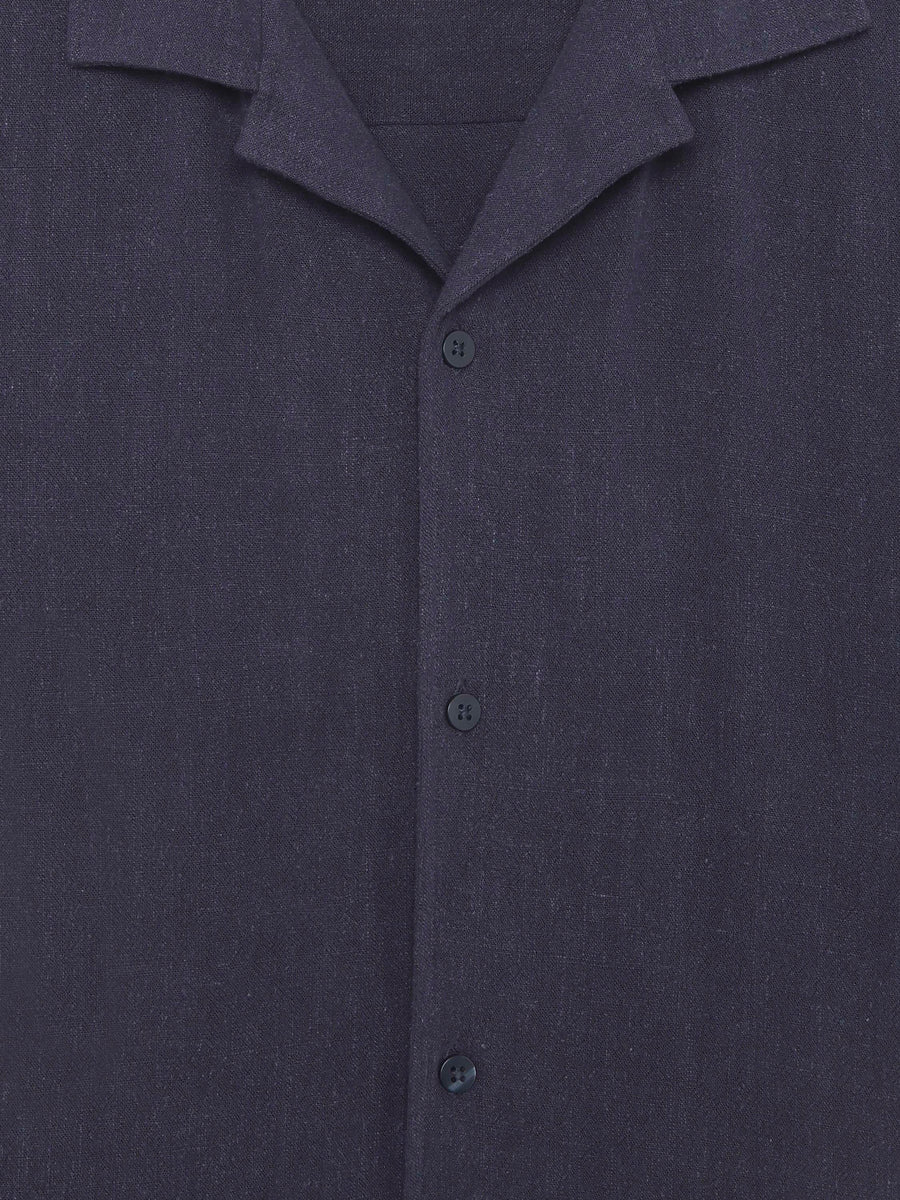 Celio Solid Relaxed Fit Viscose Blend Blue Shirts