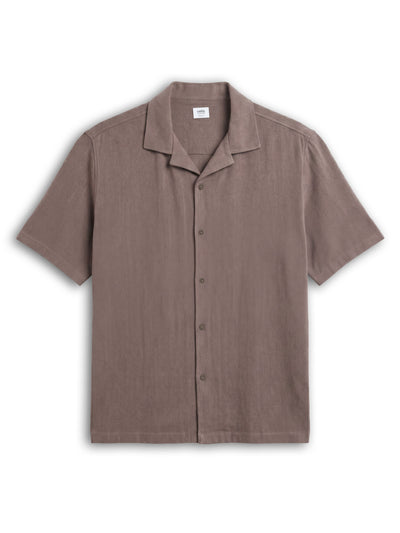 Celio Solid Relaxed Fit Viscose Blend Brown Shirts
