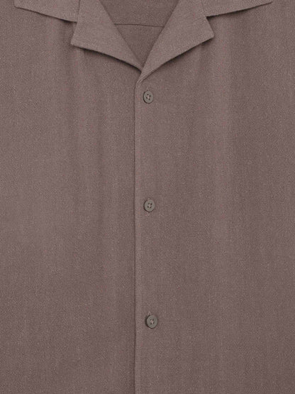 Celio Solid Relaxed Fit Viscose Blend Brown Shirts