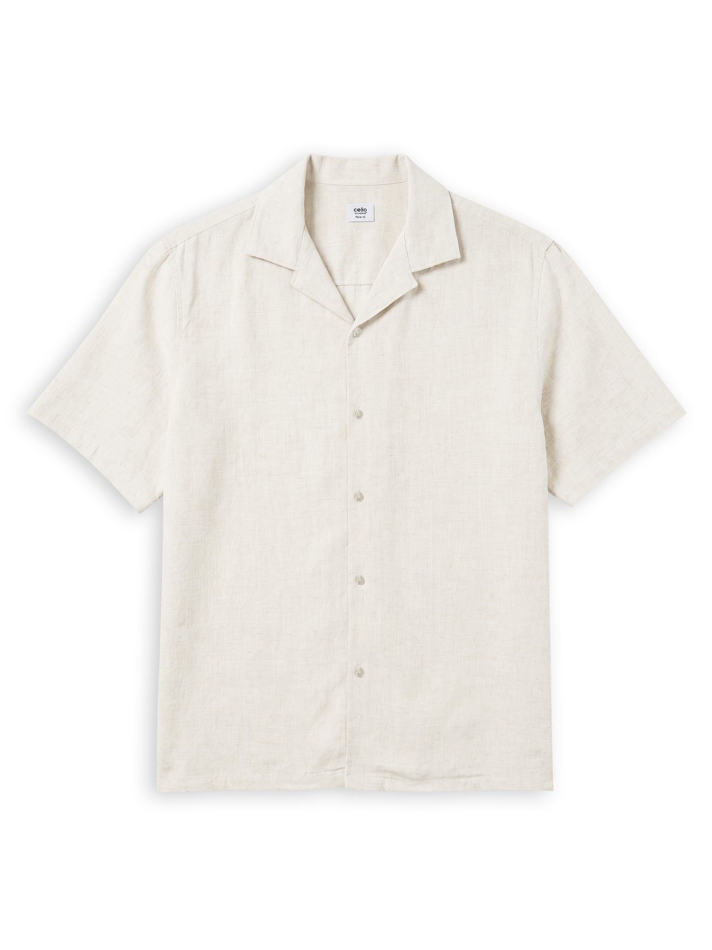 Celio Solid Relaxed Fit Viscose Blend Beige Shirts