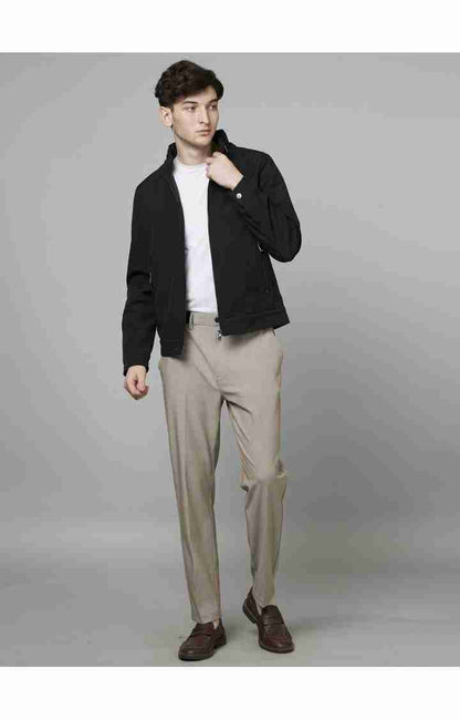 Beige Slim Fit Trousers