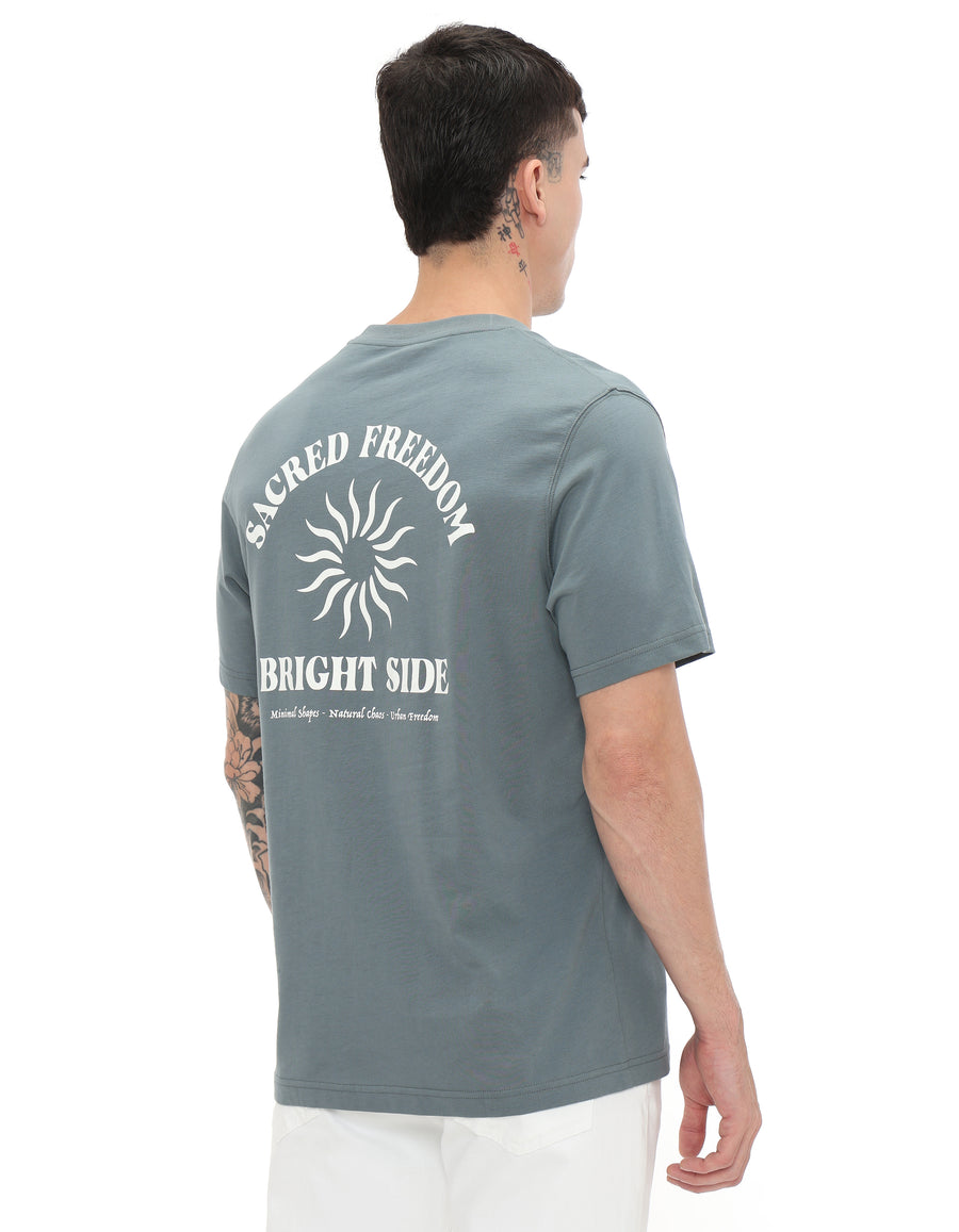 Boxy Fit 100% Cotton Printed Crew Neck T-Shirts
