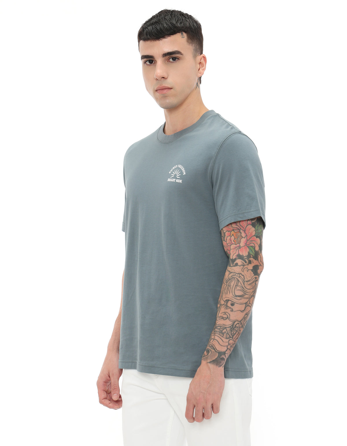 Boxy Fit 100% Cotton Printed Crew Neck T-Shirts