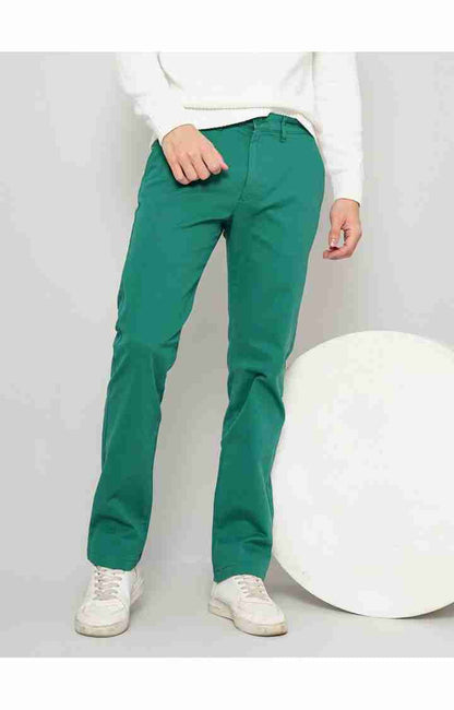 Green Straight Fit Trousers