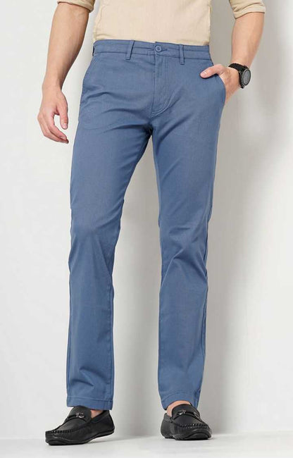 Blue Straight Fit Trousers