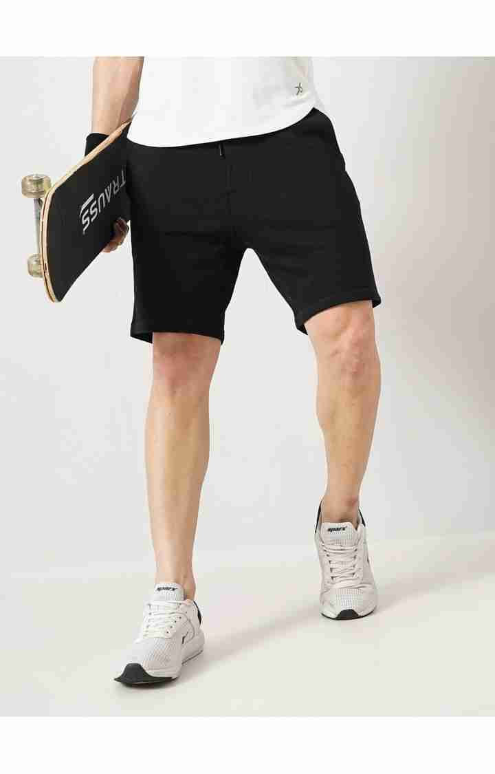 Black Regular Fit Shorts