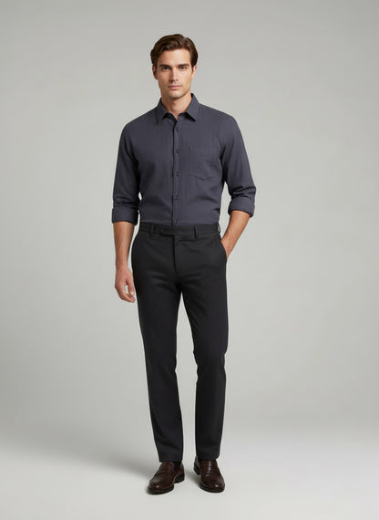 Celio* Men Grey Solid Regular Fit Linen Shirts