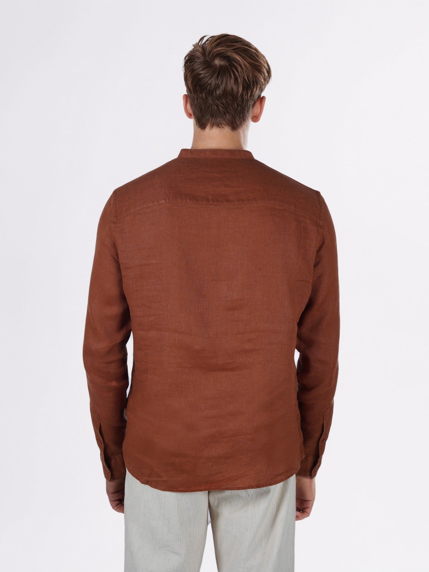 Celio* Men Brown Solid Regular Fit Linen Shirts