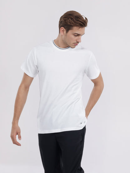 Celio* Men White Solid Regular Fit Cotton T-Shirt