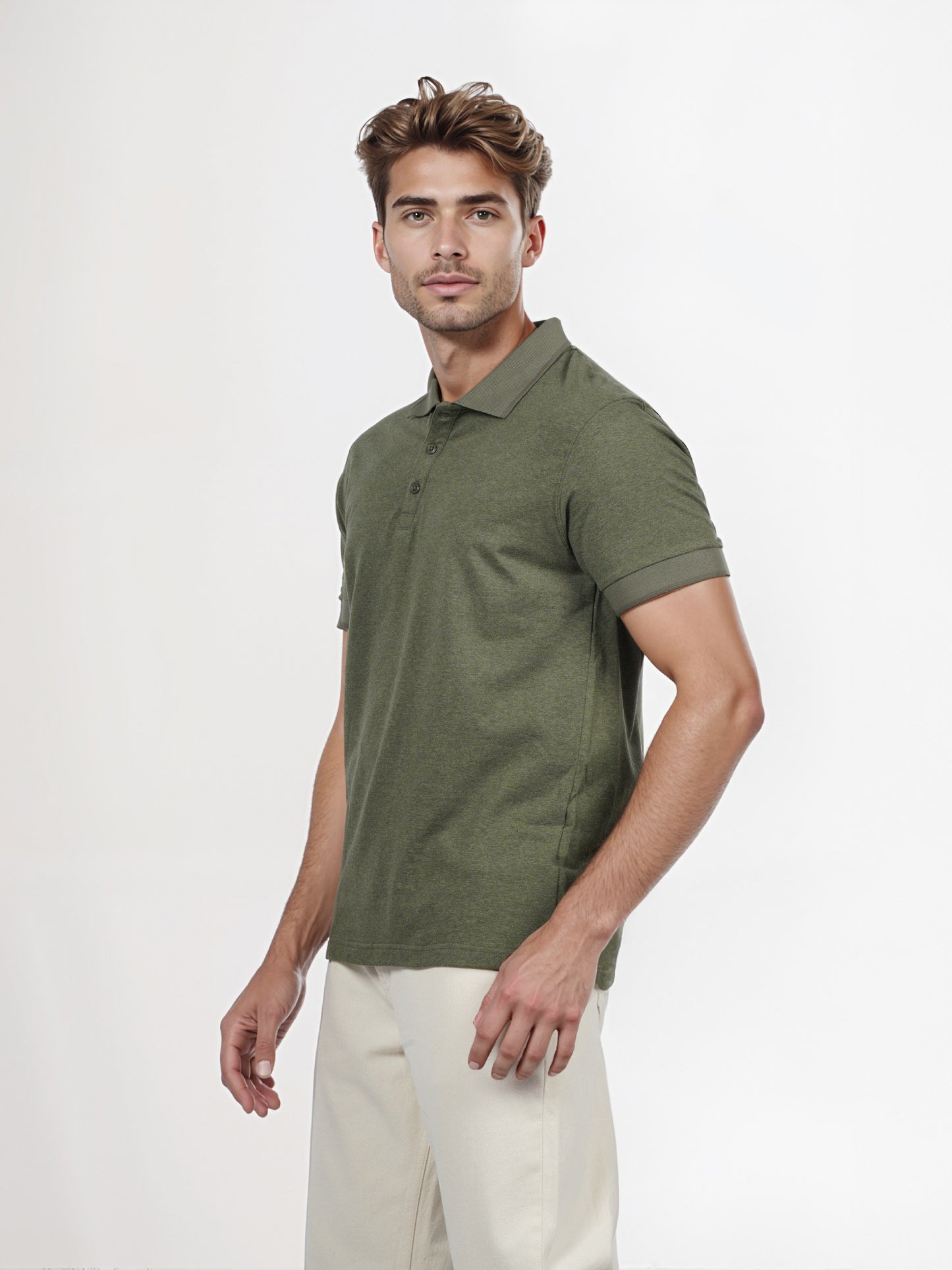 Celio* Men Olive Solid Regular Fit Cotton T-shirt