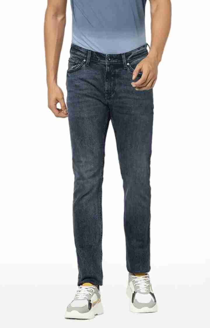 Navy Blue Straight Slim Fit Premium Jeans