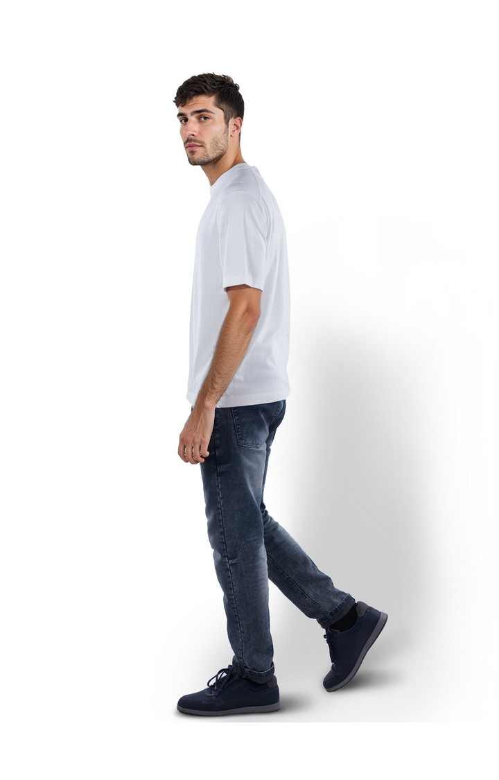 Celio* Solid Oversized Viscose White T-Shirt