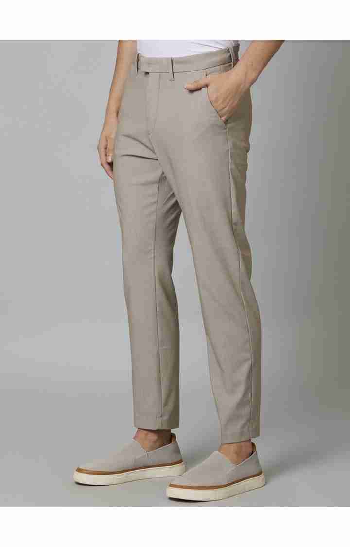 Beige Slim Fit Trousers