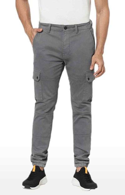 Celio* Cotton Slim Fit Grey Trouser