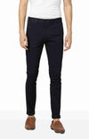 Celio* Cotton-Blend Skinny Fit Blue Trouser