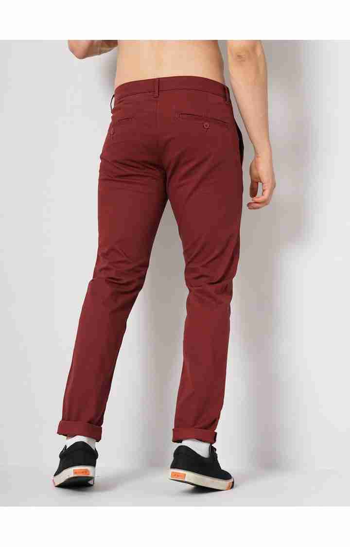 Maroon Slim Fit Trousers