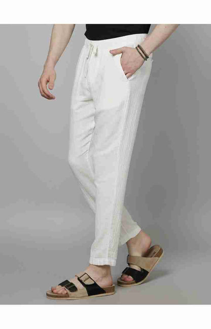 White Slim Fit Trousers