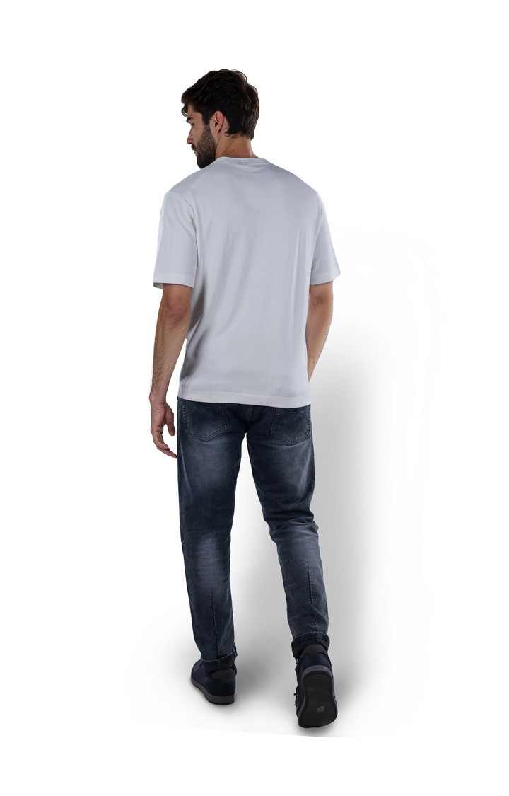 Celio* Solid Oversized Viscose White T-Shirt