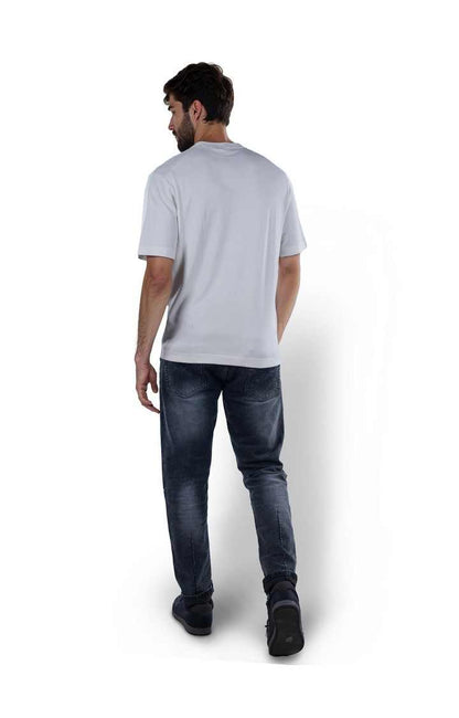 Celio* Solid Oversized Viscose White T-Shirt