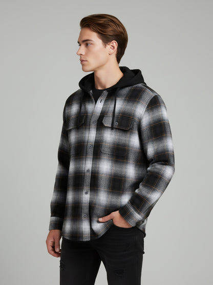 Celio* Men Grey Checked Regular Fit Cotton Shirts