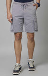 Celio* Cotton-Blend Regular Fit Grey Shorts