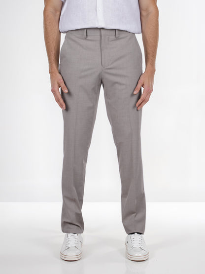 Celio* Poly-Blend Regular Fit Beige Trousers