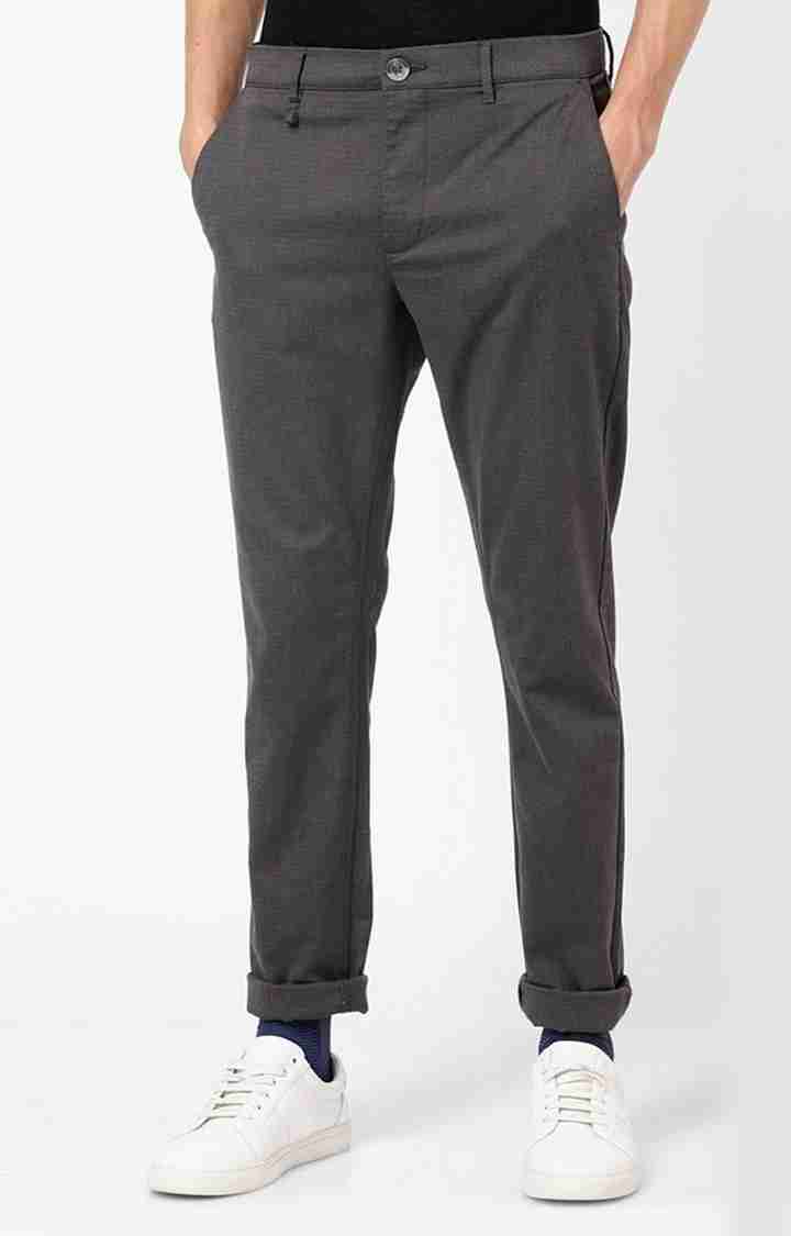 Grey Regular Fit Trousers