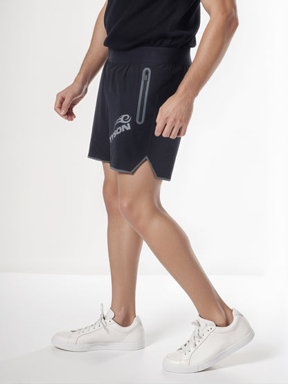 Celio* Men Black Printed Regular Fit Polyester Tyson Shorts