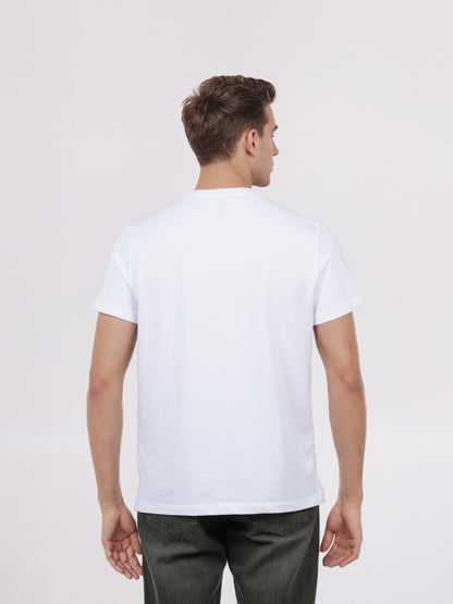 Celio* Solid Regular Fit Cotton White Men T-Shirt