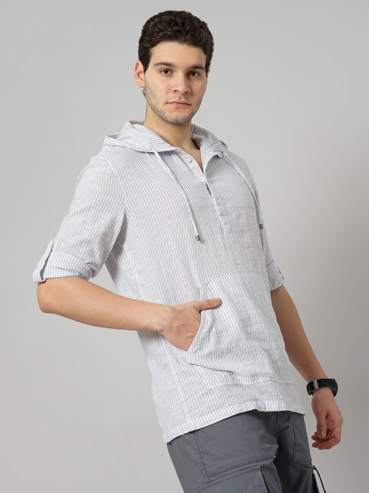 Celio* Men Grey Checked Regular Fit Cotton Shirts