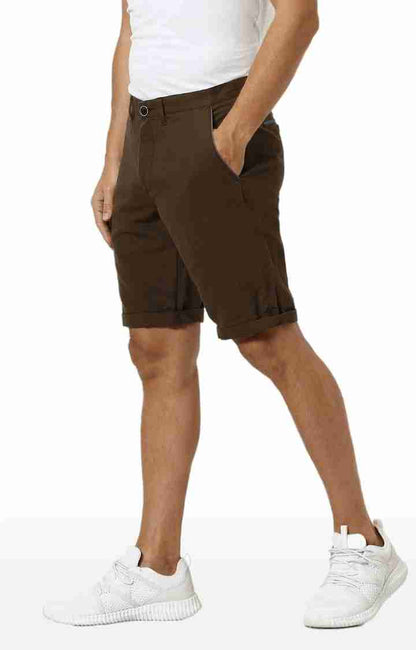 Brown Regular Fit Shorts