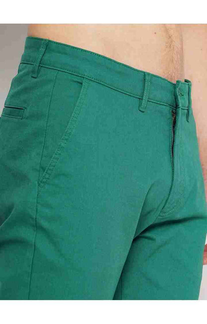 Green Straight Fit Trousers