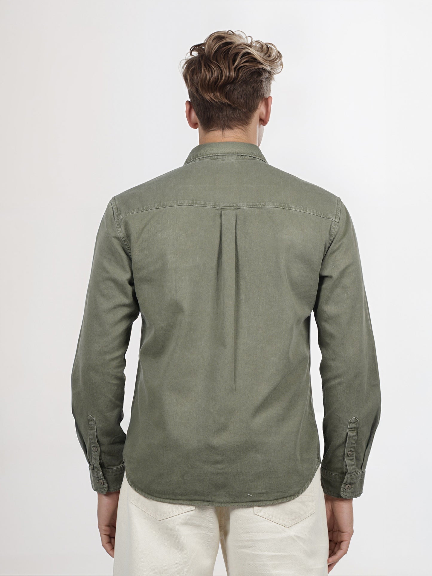 Celio* Men Green Solid Regular Fit Cotton Shirt