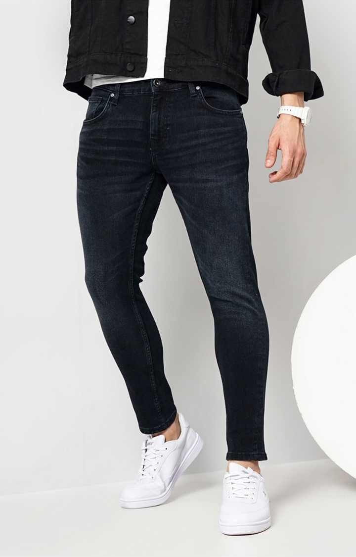 Black Cotton Skinny Fit Jeans