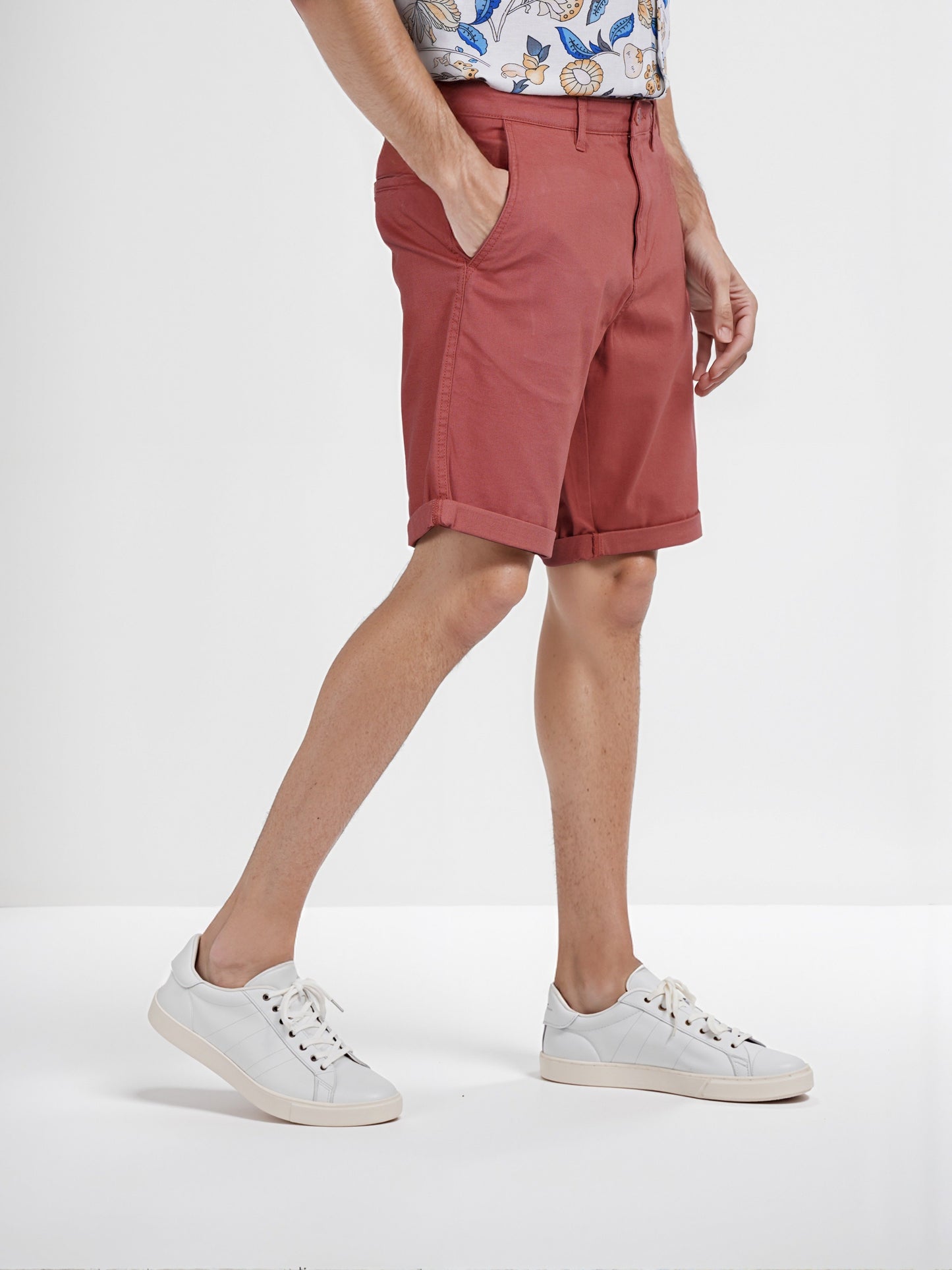 Celio* Cotton Regular Fit Orange Bermuda