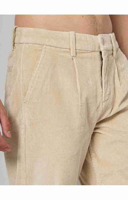 Beige Regular Fit Trousers