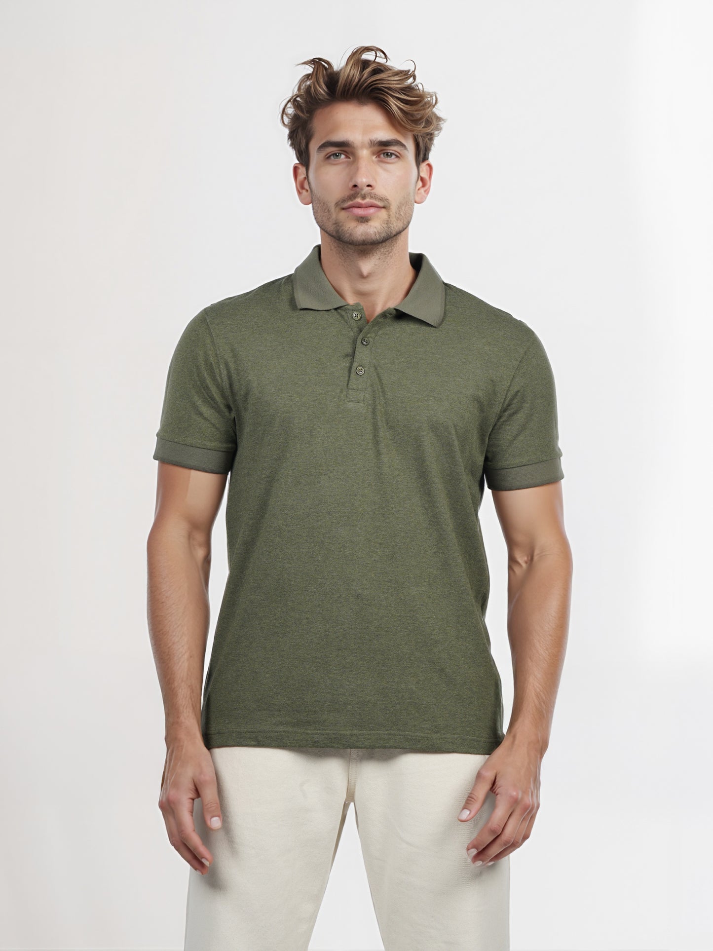 Celio* Men Olive Solid Regular Fit Cotton T-shirt