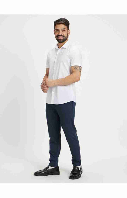 Navy Blue Slim Fit Trousers